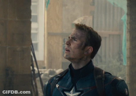 Man In Captain America Uniform Looking Up GIF