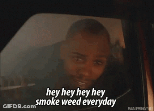 A Man In A Car Is Saying Hey Hey Hey Smoke Weed Everyday . GIF