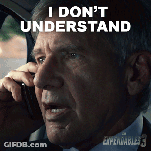 A Man In A Car Talking On A Cell Phone With The Words I Don 'T Understand Behind Him GIF