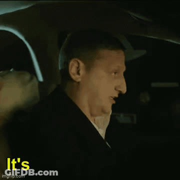 Man In Car With Hello Kitty Bow And Text GIF