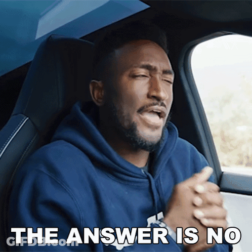 A Man In A Car With The Answer Is No GIF