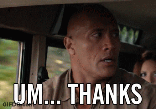 A Man In A Car With The Words Um Thanks On His Face GIF