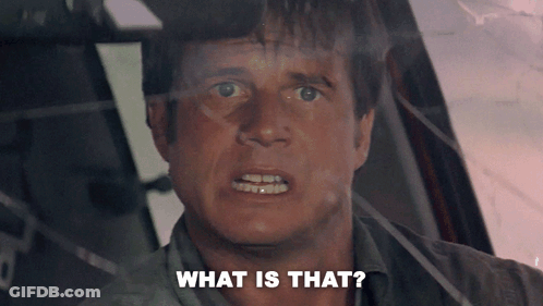 A Man In A Car With The Words What Is That Below Him GIF