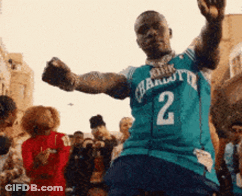 A Man In A Charlotte Jersey With The Number 2 GIF