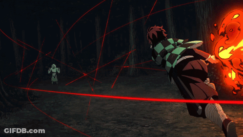 A Man In A Checkered Shirt Is Holding A Sword And A Fireball GIF