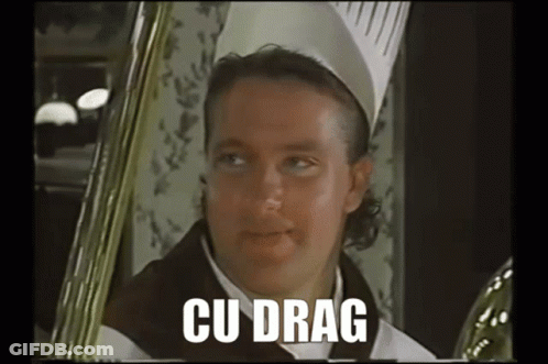 A Man In A Chef 'S Hat Says Cu Drag On The Screen GIF