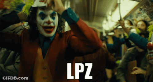 A Man In A Clown Costume With The Word Lpz Written Below Him GIF