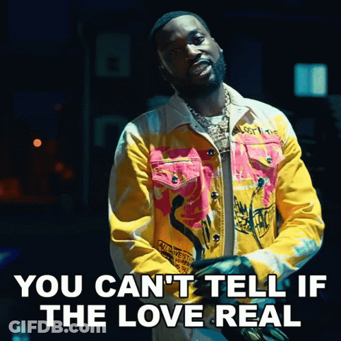 A Man In A Colorful Jacket Says " You Can T Tell If The Love Real " GIF