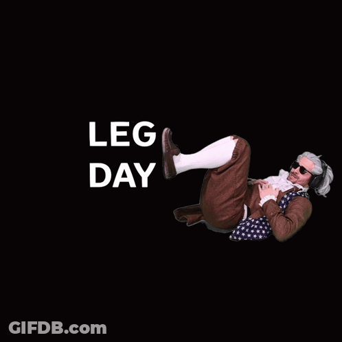 A Man In A Costume Is Doing A Leg Day Routine GIF