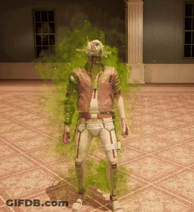 A Man In A Cowboy Hat Is Surrounded By A Green Glow GIF