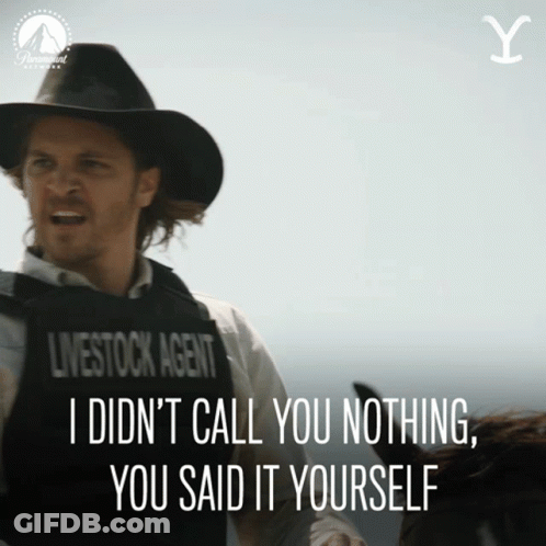 A Man In A Cowboy Hat Is Wearing A Livestock Agent Vest GIF