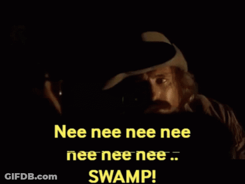 A Man In A Cowboy Hat Says Nee Nee Nee Nee Nee Swamp GIF