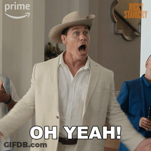 A Man In A Cowboy Hat Says Oh Yeah In Front Of A Prime Logo GIF