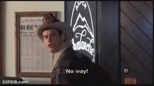 A Man In A Cowboy Hat Stands In Front Of A Sign That Says No Way GIF