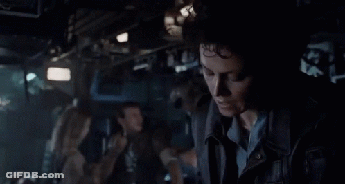A Man In A Dark Room With The Words " I Say We Take Off And Nuke The Entire Site From Orbit " GIF
