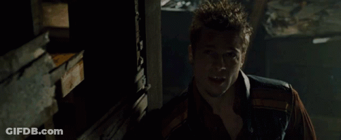 A Man In A Dark Room With The Words " This Conversation " Above Him GIF