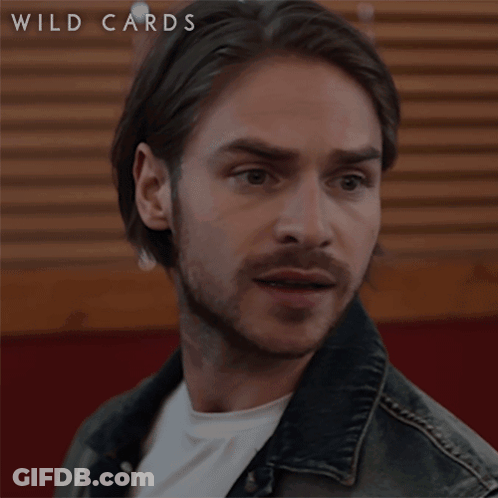 A Man In A Denim Jacket Says " Get Us Some Coffee Will Ya ? " GIF