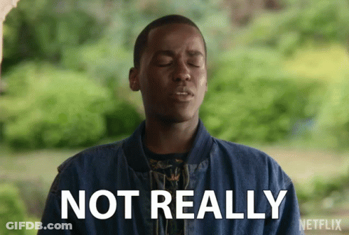 A Man In A Denim Jacket Says Not Really In A Netflix Ad GIF