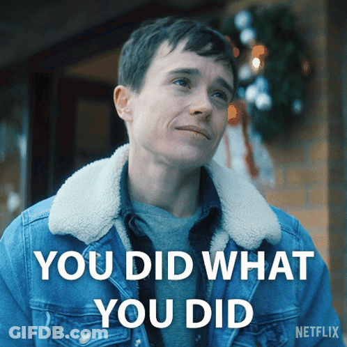 A Man In A Denim Jacket With The Words You Did What You Did GIF