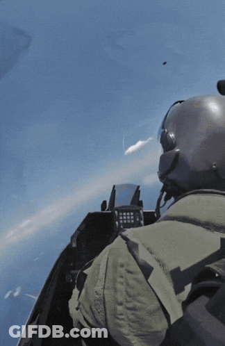 A Man In A Fighter Jet With A Rescue Sign On The Side GIF