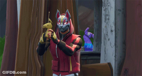 A Man In A Fox Mask Holds A Gun In Front Of A Llama GIF