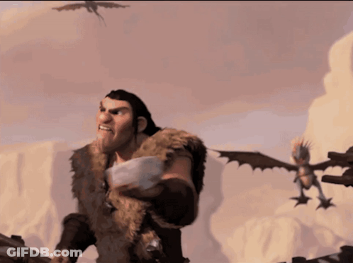 A Man In A Fur Coat Holds A Small Dragon In His Hand GIF