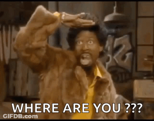 A Man In A Fur Coat Is Asking Where Are You ? GIF