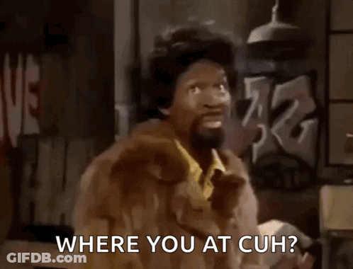 A Man In A Fur Coat Is Asking Where You At Cuh GIF