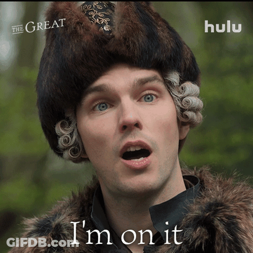A Man In A Fur Coat Says I 'M On It In A Hulu Ad GIF