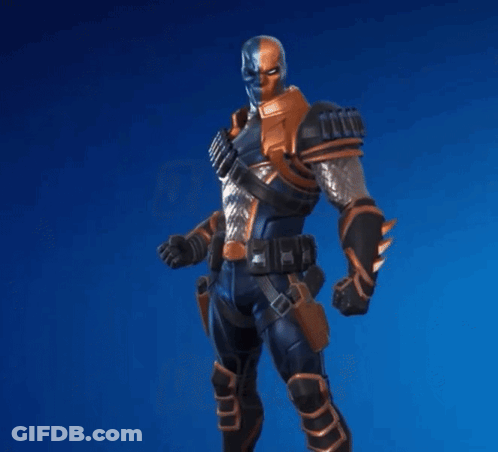 A Man In A Futuristic Suit Is Standing In Front Of A Shark GIF
