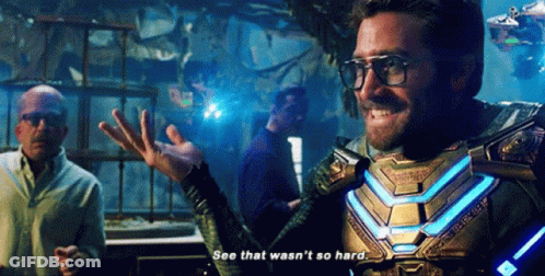 A Man In A Futuristic Suit Says See That Was N't So Hard GIF