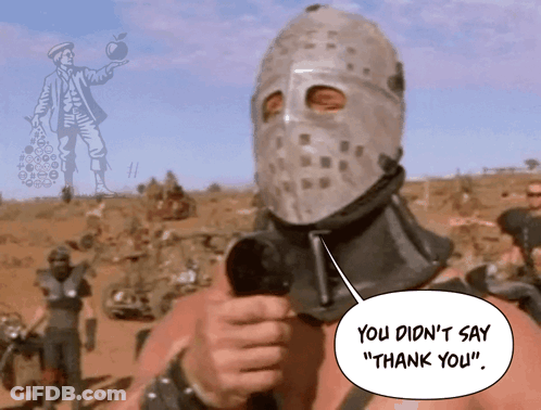 A Man In A Gas Mask Says " You Did N't Say " GIF