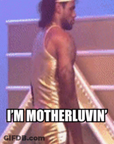 A Man In A Gold Tank Top Says I 'M Motherluvin ' GIF