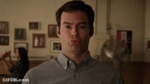 Man In Gray Shirt Making Funny Face GIF