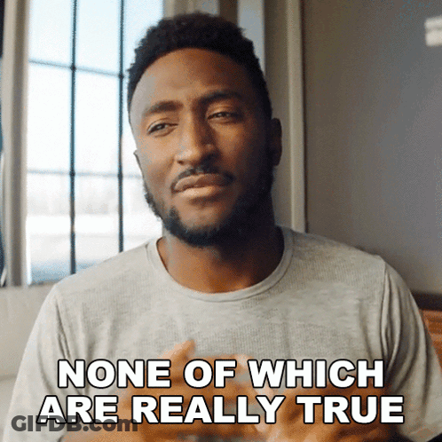 A Man In A Gray Shirt Says None Of Which Are Really True GIF
