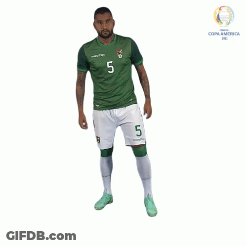 A Man In A Green And White Marathon Jersey With The Number 5 On It GIF