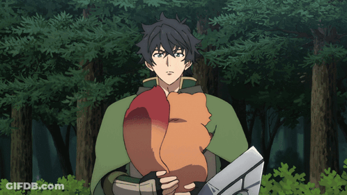 A Man In A Green Cape Holds A Sword And Shield GIF