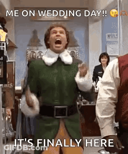 A Man In A Green Elf Costume Is Screaming While Standing In A Store . GIF