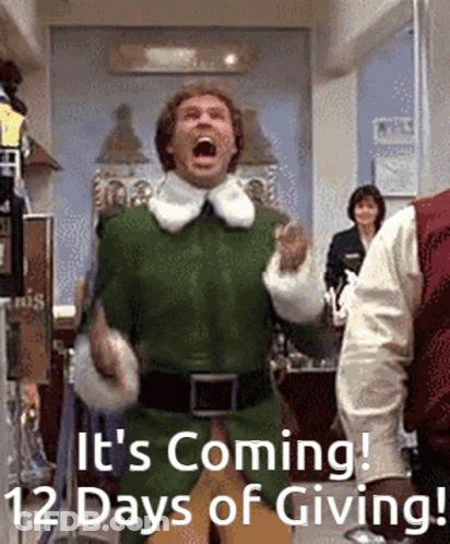 A Man In A Green Elf Costume Is Standing In A Room With His Mouth Open . GIF