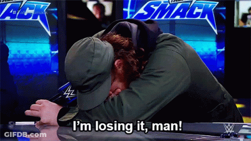 A Man In A Green Hat Says I 'M Losing It Man In Front Of A Smack Logo GIF