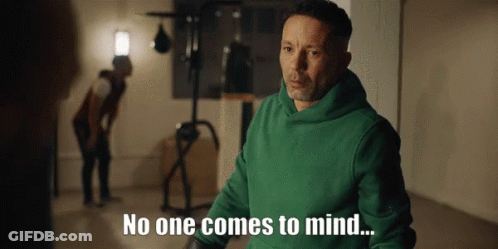 A Man In A Green Hoodie Is Saying No One Comes To Mind GIF