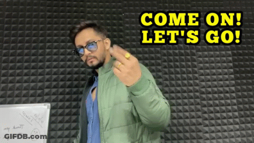 A Man In A Green Jacket Giving The Middle Finger With The Words Come On Let 'S Go Written Above Him GIF