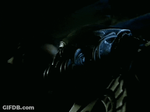 A Man In A Green Jacket Is Being Lifted By Another Man GIF
