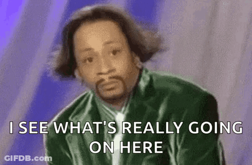 A Man In A Green Jacket Is Saying `` I See What 'S Really Going On Here '' GIF