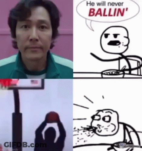 A Man In A Green Jacket Says He Will Never Ballin GIF