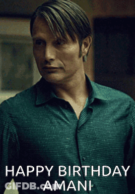 A Man In A Green Shirt With The Words Happy Birthday Amani GIF