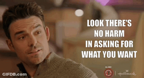 Man In Grey Sweater Says No Harm Asking GIF