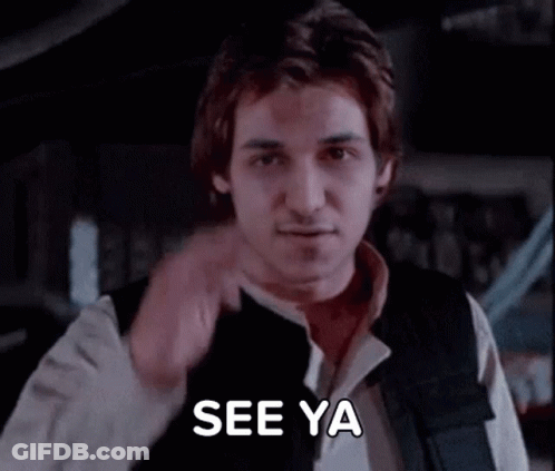 A Man In A Han Solo Costume Is Holding His Hand To His Forehead And Saying `` See Ya '' . GIF