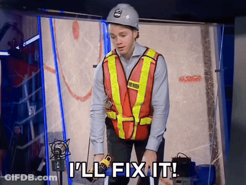 A Man In A Hard Hat And Safety Vest Says " I 'Ll Fix It " GIF