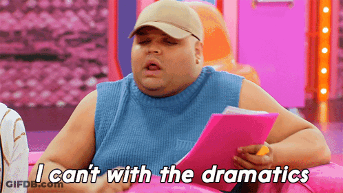 A Man In A Hat Is Reading A Book And Says I Can T With The Dramatics GIF